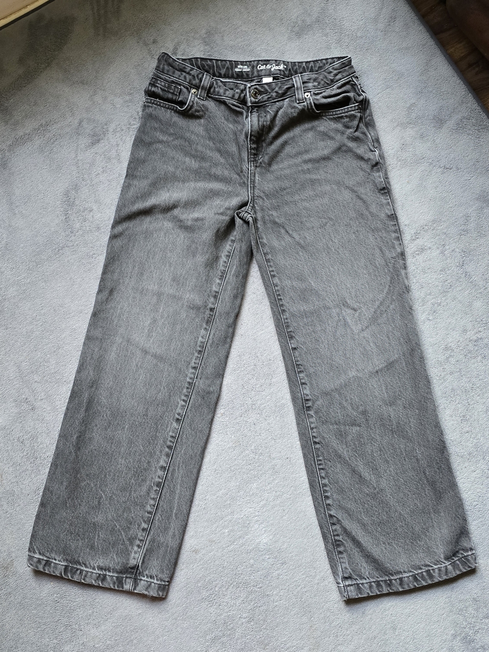 Cat & Jack Charcoal Wide-Leg Jeans